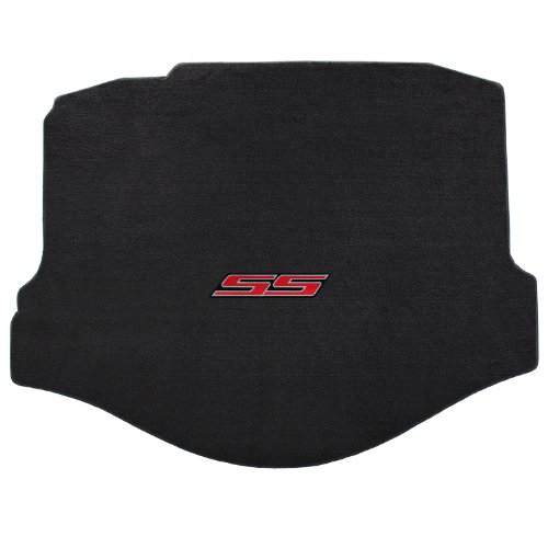2010-2015 Camaro Coupe Ebony Black Rear Trunk Mat - Red SS Logo