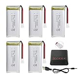 PUOO 5つの3.7V 1200mAhリチウムバッテリーと5合1充電器をアップグレードして、SYSMA X5SW X5SC X5SC-1 RC4軸ヘリコプターの4回転翼飛行機の無人機の部品に適用します