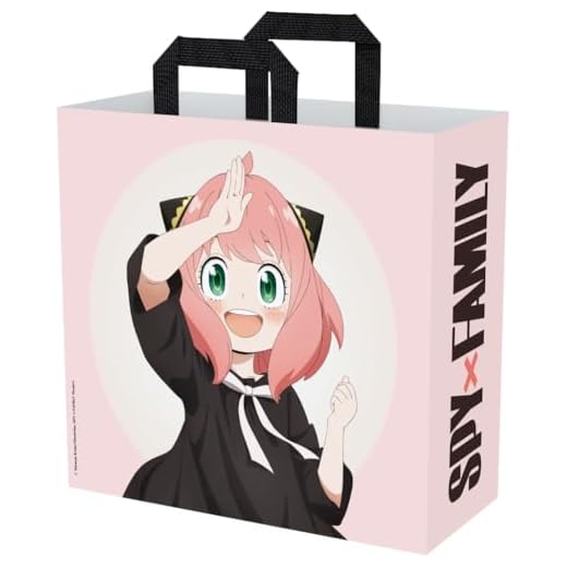 Konix bolsa de compras Spy x Family – tamaño 40 x 45 x 20 cm – material reciclado – diseño de Anya – color rosa