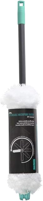 JVL Super-Absorbent Extendable Microfibre Multi-Angle Duster, Turquoise/Grey
