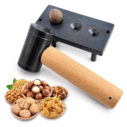 Schiaccianoci con Martello: La Classifica dei Più Venduti nel 2025 7 Schiaccianoci manuale per noci, castagne, noci pecan e nocciole, base in ferro e martello con 3 fori conici (diametro 12/16/19 mm) per una facile rottura delle noci