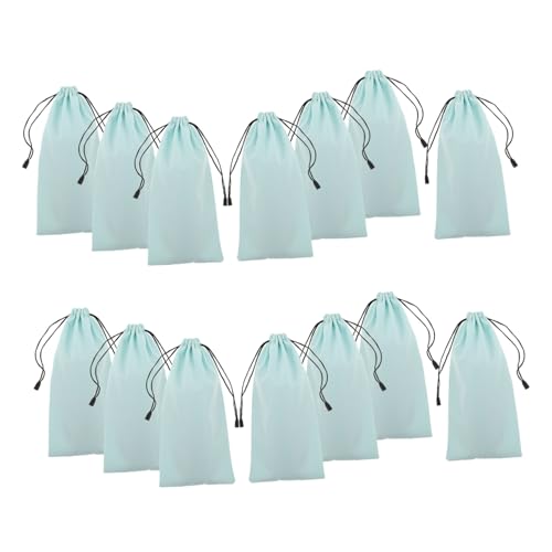 GANAZONO 16 Pezzi Sacchetti per Occhiali da Neve Morbidi con Coulisse Custodie Protettive in Leggero Antipolvere per Occhiali da Neve Sacchetti per Sport e Viaggi Blu Chiaro