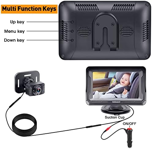 DoHonest Baby Car Camera HD 1080P - Rear-Facing Car Baby Monitor with Night Vision, Adjustable View Angle, Easy Setup, Anti-Glare Display, Safety for Kids & Infants — view 6