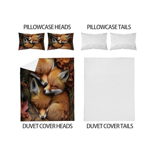 Housse de couette Super King renard microfibres 260x220cm - 4