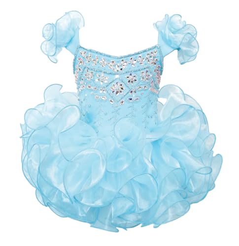 Infant Toddler Short Cupcake Pageant Dress Beaded Dress Party Dress Princess Dress Baby Birthday Dress Tutu Ball Gowns