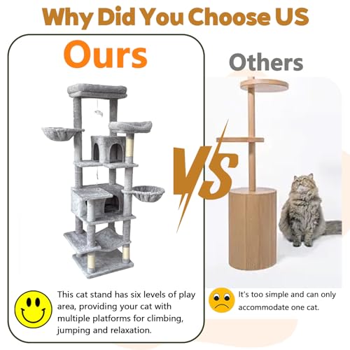 Torre para Gatos 68" con Rascadores y Hamacas miniatura 6