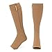 Compression Socks Zipper 20-30mmHg: Knee-high, Open Toe. Size"Large"