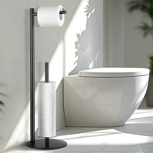 Toilet Paper Holder Stand, Toilet Paper Storage Standing, Standing Toilet Paper Stand, Standing Toilets Paper Holder with Storage, Bathroom ToiletPaper Roll Stand by HHAOLUDUO - Image 6
