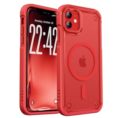 ORETECH 3-in-1 Magnetic for iPhone 11 Case Compatible with Magsafe,Frost Red