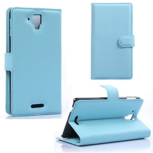 Ultra Slim Flip Bracket Case for Lenovo S8, Premium Soft PU Leather [ Wallet ] Case Cover for Lenovo S8 S898T (Wallet - Sky Blue)