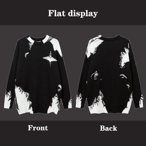 Gothic Sweater Men's Street Hip-hop Destructive Tassel Knit Sweater Men's and Women's Loose Sweater3