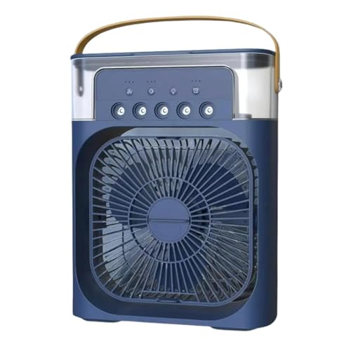 Image of VoiDrop Mini Cooler for Room Cooling Portable Air Conditioner for Home Office | 3-in-1 Air Cooler, Humidifier & Air Purifier | 7 LED Colors, 3 Wind Speeds, 3 Spray Modes, Timer (1 /2 /3H) | Blue