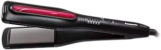 Panasonic Hair Straightener Wide Plate, 230˚C Maximum Temperature, 15 sec heat up, Wide Plate 5 Temperature Settings, Automatic Temperature Lock, 2m Swivel Cord, Universal Voltage – EH-HS41