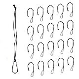 cuizzuua 25 Pcs Batting Cage Netting Hanger, Steel Carabiners and Lanyards for Baseball, Golf, Backyard, Rope Net Batting Cage Hanging Accessories