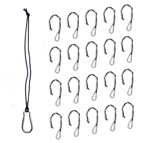 cuizzuua 25 Pcs Batting Cage Netting Hanger, Steel Carabiners and Lanyards for Baseball, Golf, Backyard, Rope Net Batting Cage Hanging Accessories