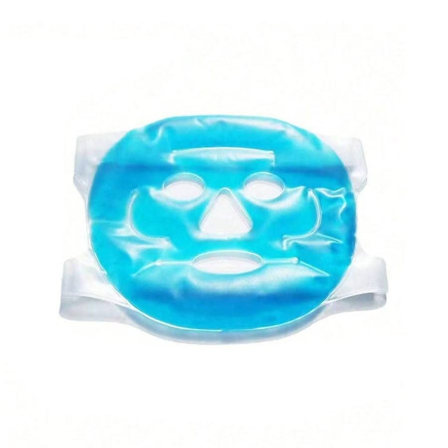 Reusable Gel Face Mask, Hot Cold Compress Pack, Blue, Non-Toxic Gel Material, for Facial Puffiness, Dark Circles, Headaches, Stress Relief, Spa Treatment