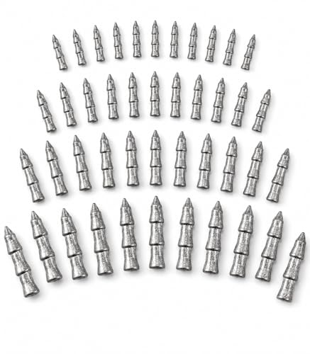 Moxerith Screw-in Nail Weights for Bass Fishing 50pcs 5 Sizes 1/32-1/14oz Lead Insert Sinkers Neko Rig Weights Wacky Worm Weights Soft Plastic Worm Weights for Plastic Bait and Small Swimbait Rigs