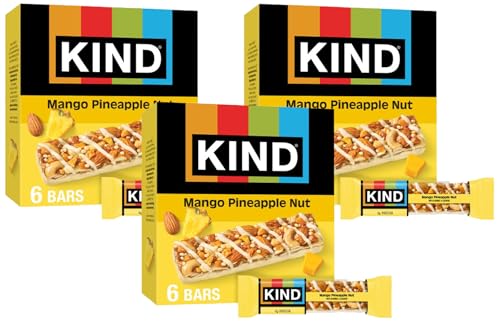 Image of KIND Healthy Snack Bars, Mango Pineapple Nut, Gluten Free, 6 Count (Pack of 3)
