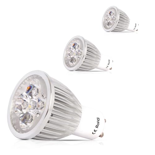 6W Super Bright GU10 LED Light Bulbs Warm White Long Neck,Spotlight 3000K, Energy Saving, for Replacing Halogen Bulbs CRI>80 Non-Dimmable 520lm 120 Degree Beam Energy Saving AC 220V 230V (3 pieces)