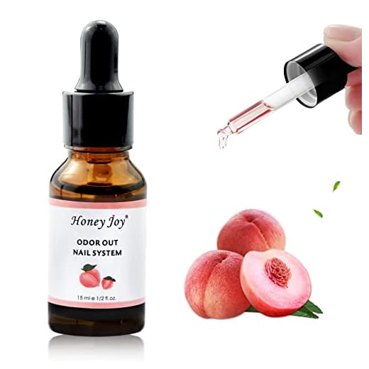 Nail Art 0.5 fl.oz Peach Fragrance Odorizer Acrylic Odor Reducer Liquid ODOR OUT Odorless Monomer Removal with Dropper Tube Design Pack of 1, HJ-NAP011