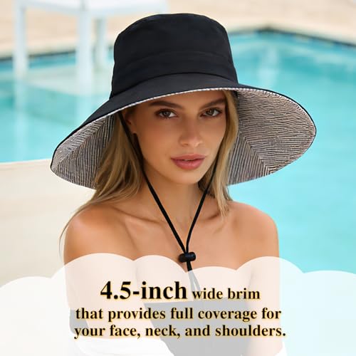 Sombrero de sol para mujer con ala ancha plegable miniatura 3
