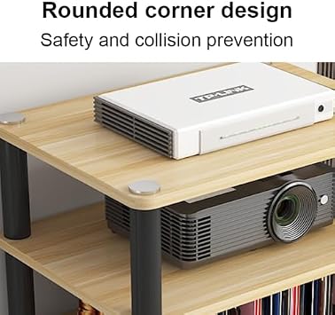 Media Storage Cabinet Rack Audio Tower, Modern Audio-Video Media Stand, 1/2/3/4-Tier Media Cabinet, Wood Stereo Cabinet
