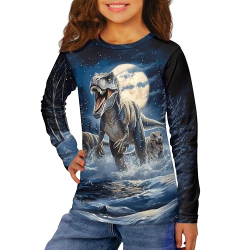 Image of Uourmeti Long Sleeve Tops for Boys Graphic T Shirts Teen Girls Active Pullover Tees