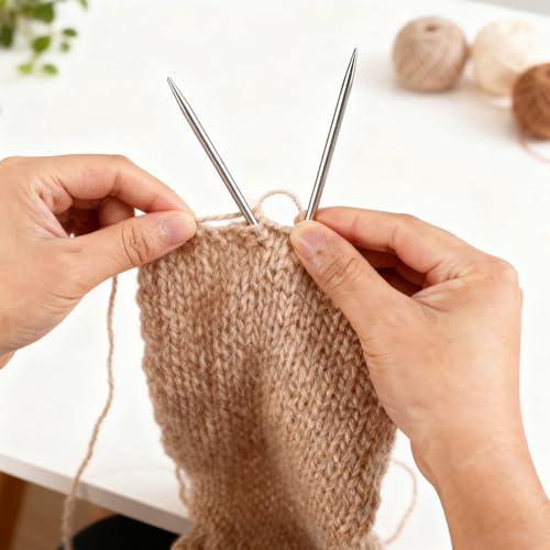 15 Pezzi Ferri da Maglia, Acciaio Inossidabile, 2 MM/2,5 MM/3 MM/3.5MM/4 MM, da Maglia per Maglioni Ferri da Maglia Ferri Circolari per Calze Cappelli E Guanti