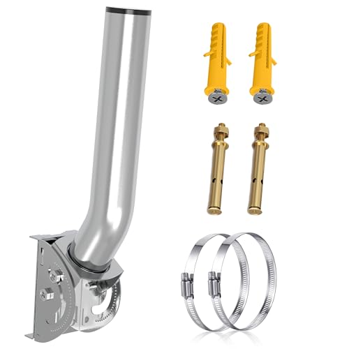 Image of 430 Stainless Steel Antenna Mount for Wireless Bridge, 1-Pack 11 in Dual Screw Locking J Pole Mounting Bracket for Wall or Pole, 160 Adjustable, 1.38 in OD, for AP Access Point CPE Extender Repeater