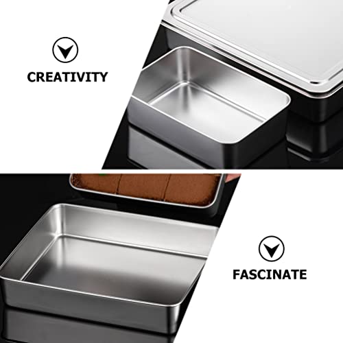 Upkoch Bread Pan Loaf Pan 4 Pcs Tiramisu Cake Pan Stainless Steel Baking Loaf Pans Square Baking Pan Metal Bakeware For Bread Meatloaf Cake Brownies Bread Pan Cupcake Pan #TOP3