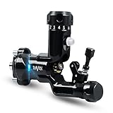 Dragonhawk Raven Rotary Tattoo Machine One Touch Hit Adjuster Machine with 304 Steel Tattoo Grip Q555 (Black)