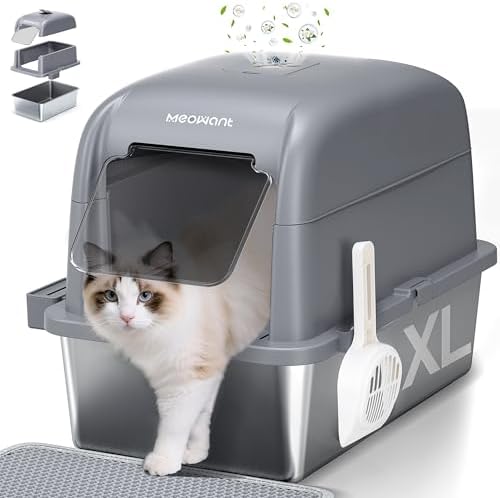 MeoWant Stainless Steel Covered Cat ...