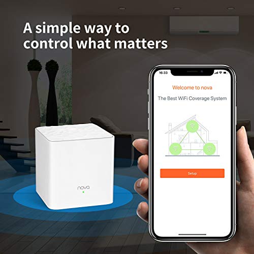 Image of Tenda MW3 Whole Home Mesh WiFi System, Dual Band AC1200 Mbps Router Replacement for Smart Home (White, Pack of 2)