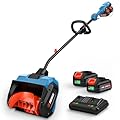 SENIX 2X2 40V Max Cordless Snow Shovel, 13" Width, 6" Depth, 20Ft Max Throw Distance,Variable Speed, Plows 375lbs/Min, 8000mAh Batteries and Charger