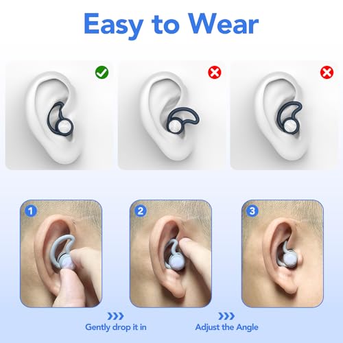 Swimming Ear Plugs Waterproof Earplugs - 3 Pairs Silicone Swim Ear Plugs for Adult Kids, Water Sports Earplugs for Showering, Bathing, Surfing - Keep Ear Water Out (Naxy Blue,Grey,Black, One Size) - Image 7