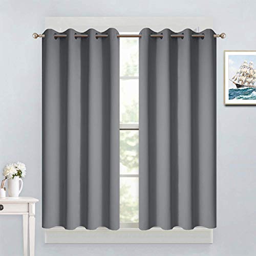 Yakamok Kitchen Blackout Window Curtains - Thermal Insulated Home Decor Blackout Grommet Drapes