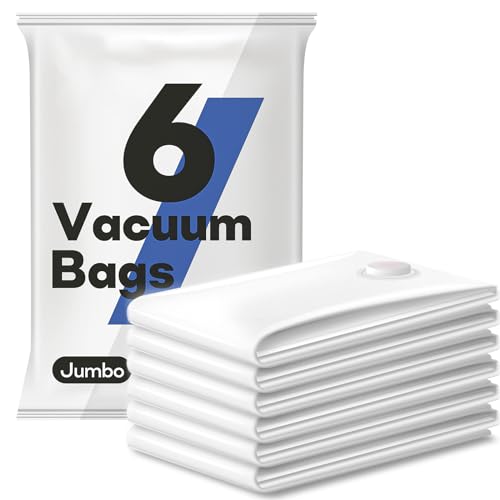 Paquete De 6 Bolsas De Almacenamiento Al Vacío Jumbo 100 X 80 Cm , Bolsa De Compresión Reutilizable Para Ahorrar Espacio Para Ropa, Colchón, Manta, Edredones, Almohadas, Edredones, Colchas