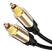 15 Feet Optical Audio Cable, CableCreation Fiber Digital Optical SPDIF Toslink Cable with Metal Connectors, Black & Gold/ 4.5M