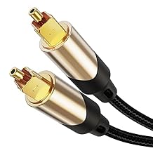 CableCreation 3FT Optical Audio Cable, Toslink Male to Male, Black & Gold, 24K Gold Plated Connectors, Compatible with Sound Bar, TV, PS4, Xbox, VD/CD Player, Blu-ray Player, Game Console