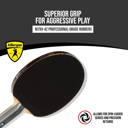 Image of Killerspin Diamond TC Ping Pong Paddle, Advanced Table Tennis Paddle, Memory Book Paddle Case, Red /Black