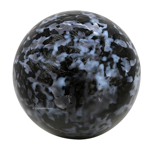 Image of Certified Indigo Gabbro Crystal Ball for Meditation - Premium Crystal Vastu Items for Home and Feng Shui Items for Good Luck - Ideal for Pooja Supplies and Spiritual Practices (2 inch Inch)