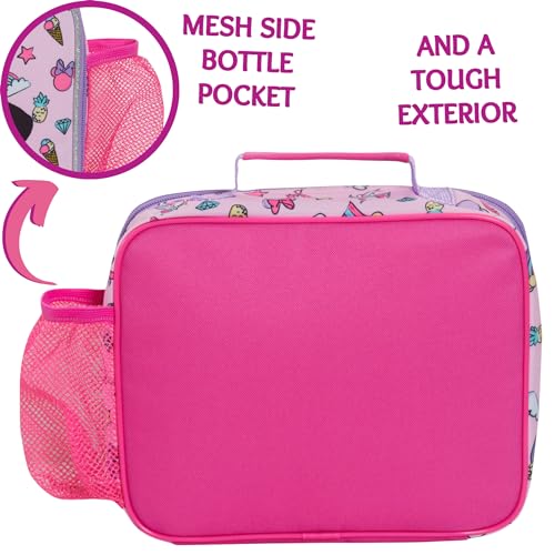 Disney Minnie Mouse Lunch Bag with Bottle Holder for Girls School Insulated Cooler Lunchbox