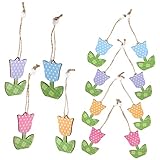 PRETYZOOM 12pcs Ornament Decor for Home Household Decor Spring Ornaments for Small Tree Special Mothers Day Mothers Day Ornaments Flowers Decorations ’ Mother s Day Wooden