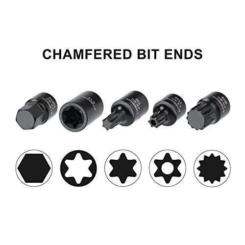 CASOMAN 84 Pieces 3/8" Dr. Master Hex & Torx Bit Impact Socket Set, CR-MO, SAE/Metric, Impact Grade, 3/8" Drive Allen Bit Socket Set
