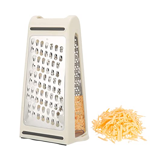 Manual Cheese Grater Stand Garlic Shredder Double Sided with Removable Container Box Kitchen Food Grater for Ginger Potato