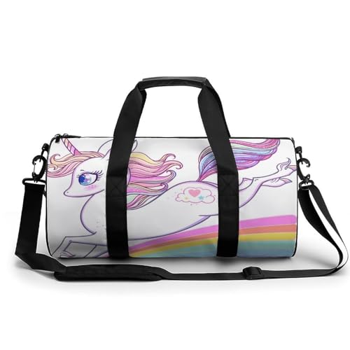 Sac de voyage licorne arc-en-ciel parfait pour le week-end et le sport
