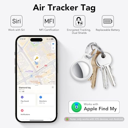 Air Traceur Tag Compatible avec l'app Apple Localiser (Uniquement iOS), Smart Tracker – Image 3