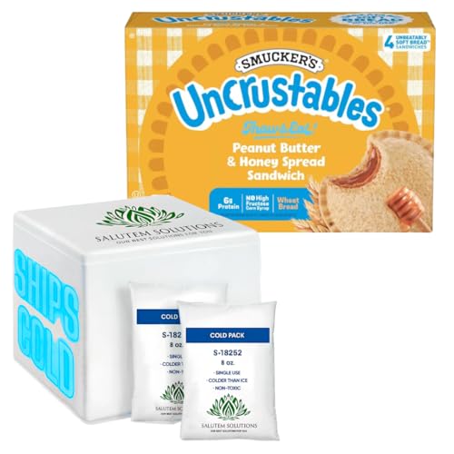 Uncrustables Sandwich, Peanut Butter & Honey Spread, 4 count - Pack of 7 (total 28 pieces)