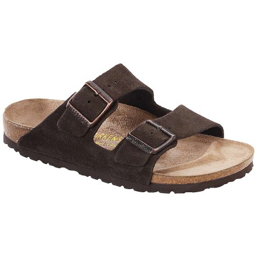 Image of Birkenstock Unisex Arizona Soft Footbed Sandal, Mocha Suede, 45 M EU / 12-12.5 D(M) US