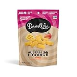 Darrell Lea Soft Australian Licorice, Non-GMO, No Palm Oil, Plant Based, No High Fructose Corn Syrup, Soft & Chewy Licorice Candy, Made in Australia (Mango, 7 Ounce (Pack of 1))